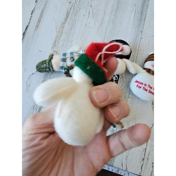 plush snowman tree country folk ornament set Xmas religious plush tree - Picture 9 of 11